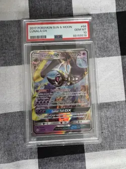Graded PSA 10 2017 Pokemon Sun & Moon Lunala GX #66 - Image 1