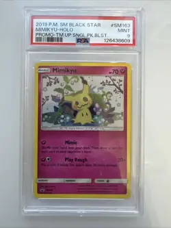 Mimikyu Holo SM163 Pokemon Black Star Promo 2019 PSA 9 Sungl.Pk.Blst - Image 1