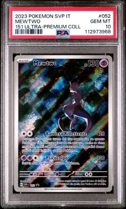 Pokemon PSA 10 Mewtwo #052 151 Ultra Premium Collection Promo 2023 Italiano - Image 2