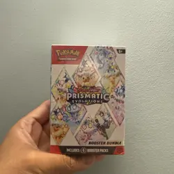 Pokemon TCG Scarlet & Violet Prismatic Evolutions Booster Bundle Sealed, 6-Pack - Image 1