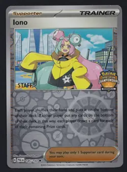 Pokemon TCG Iono Paldea Evolved STAFF Stamped Regional Championships 185/193 - Image 1