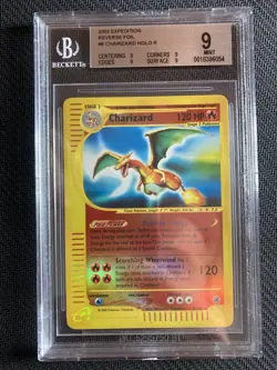 2002 Pokemon Expedition Base Set Reverse Holo Charizard 6/165 BGS 9 MINT Glurak - Image 1