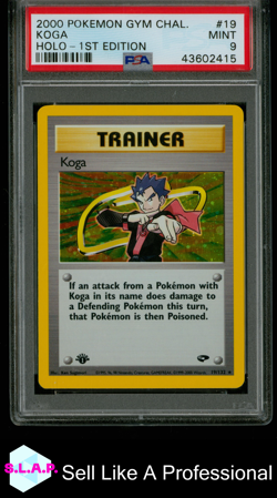 KOGA-HOLO 1ST EDITION POKEMON GYM CHALLENGE 2000 19 PSA 9 - Image 1