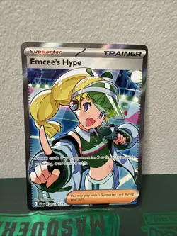 Pokemon TCG Emcee's Hype Holo Card 220/182 Sv10: Destined Rivals - Image 1
