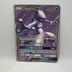 Pokemon Mewtwo GX 72/73 Full Art Etched Ultra Rare Card Shining Legends - Image 1