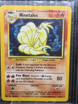 Pokemon TCG Ninetales Base Set Holo Unlimited Rare Card 12/102 LP Condition - Image 1