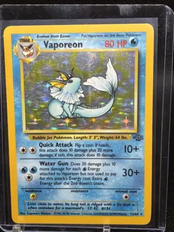 Pokemon TCG Vaporeon Jungle Set Holo Rare Card 12/64 Excellent Condition - Image 1
