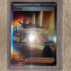 Pokemon TCG Scarlet & Violet Penny Holo Card 252/198 Special Illustration Rare - Image 2