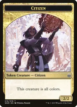 MTG CITIZEN 2/2 TOKEN (ALL COLORS) - WAR OF THE SPARK WAR TOKENS - CLEARANCE - Image 1