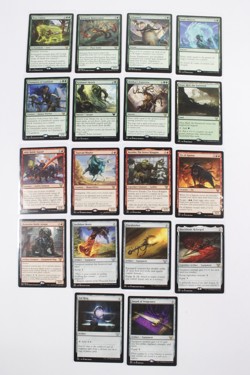 ((18) MTG Kamigawa Neon Dynasty Commander Red Green Artifact Lot Bear Umbra - Image 1