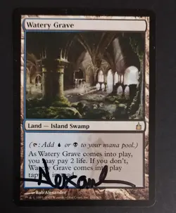 MTG - Magic: The Gathering - Watery Grave - RAV (LP) (SIGNED) - Image 1