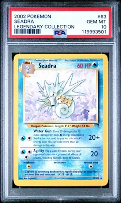 2002 Pokemon Legendary Collection #63 Seadra PSA 10 GEM MINT Uncommon Pop 23! - Image 1