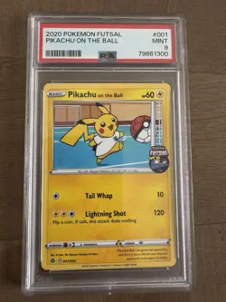 Pokemon TCG Pokemon Futsal Pikachu On The Ball 001/005 PSA 9 - Image 1