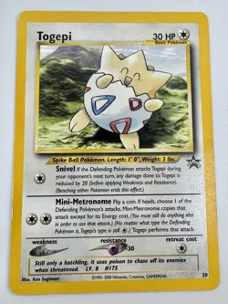 Pokemon TCG Togepi #30 Non-Hole Black Star Promo - Image 1