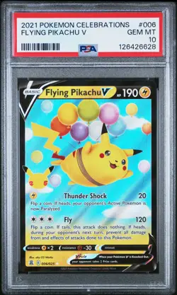 2021 POKEMON CELEBRATIONS #006 FLYING PIKACHU V PSA 10 - Image 1