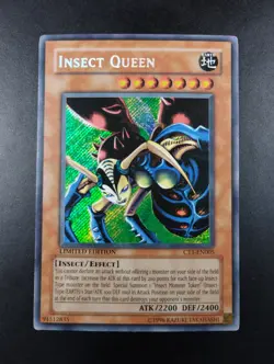YUGIOH 2004 | INSECT QUEEN | CT1-EN005 | LIMITED EDT | GOOD - VG (DAMAGED) - Image 1