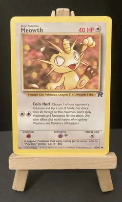 Pokemon | Meowth - Team Rocket 62 Regular / Common - Vintage WOTC Card - NM - Image 1