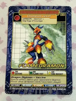 BO-122 Flamedramon Digimon Card Digi-Battle Series 3 2000 Bandai LP - Image 1