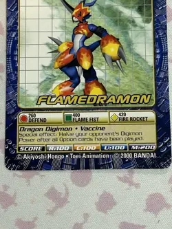 BO-122 Flamedramon Digimon Card Digi-Battle Series 3 2000 Bandai LP - Image 5