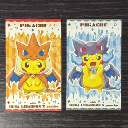 Poncho-Wearing Pikachu Mega charizard X e Y Business Pokemon card Japanese - Image 1