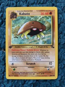 1st Edition KABUTO 50/62 Fossil Set - Pokemon WOTC Vintage Card - LP - Image 1
