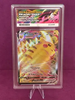 Pokemon Pikachu TCG VMAX SWSH286 Black Star Promo Card ACE 6 EX MT Condition - Image 1