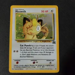 LP +Meowth Game Boy Pokemon Card Black Star GB Stamped Promo Rare Holo - Image 1