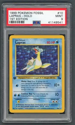 Pokemon Cards - PSA 9 1st Edition Lapras 10/62 - Fossil Set - MINT - PSA9 - Image 1