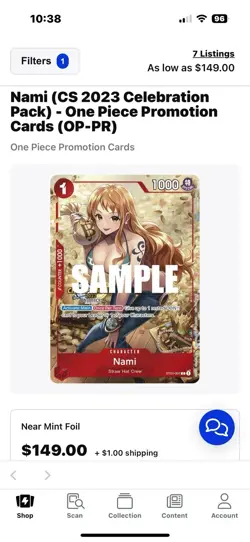 Nami (CS 2023 Celebration Pack) NM ST01-007 One Piece Promotion Cards Foil RARE - Image 3