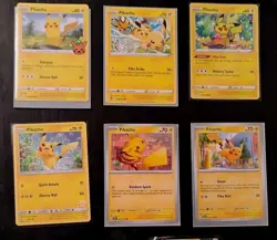 Lot Of 6 Pikachu Cards Pokemon TCG NM/MINT - Image 2