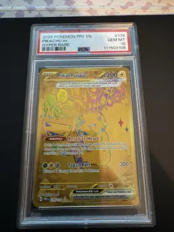 2025 Pokemon Pikachu EX Hyper Rare Card PSA 10 Gem Mint - Image 5