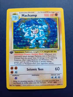 Pokemon Cards: Base Set Holo Rare 1st Edition: Machamp 8/102 - Image 1