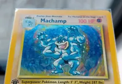 Pokemon Cards: Base Set Holo Rare 1st Edition: Machamp 8/102 - Image 3