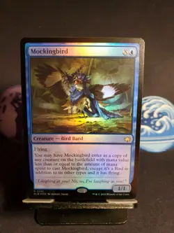 Mockingbird Bloomburrow Foil BLB 61 Rare Blue Creature Bird Bard Flying - Image 1