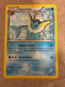 2013 POKEMON BLACK STAR PROMO VAPOREON [STAGE 1] #BW89 HOLO FOIL - Image 1