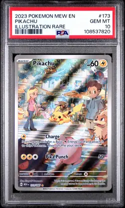 2023 POKEMON MEW EN-151 ILLUSTRATION RARE #173 PIKACHU PSA 10 - Image 1