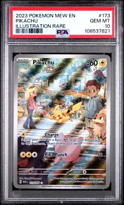 2023 POKEMON MEW EN-151 ILLUSTRATION RARE #173 PIKACHU PSA 10 - Image 1