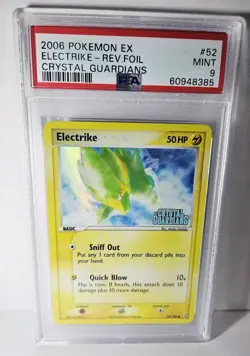 2006 Pokemon Electrike #52/100 EX Crystal Guardians Reverse Foil - PSA 9 Mint - Image 1