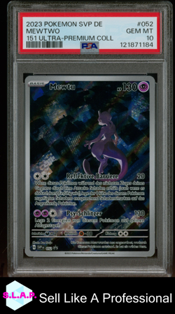 MEWTWO 151 ULTRA-PREMIUM COLL POKEMON GER SVP DE-SV BLCK STR PRM 2023 052 PSA 10 - Image 1