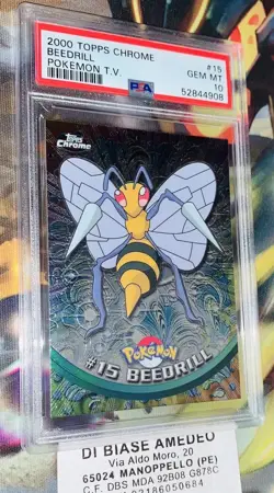 PSA 10 BEEDRILL#15 TOPPS CHROME POKEMON T.V. INGLESE 2000! - Image 3
