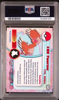 PSA 10 FEAROW FOIL #22 POKEMON T.V. TOPPS CHROME ENGLISH 2000! - Image 2