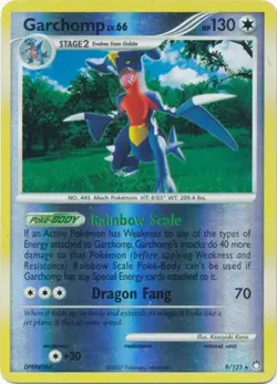 Moderately Played, English - 1 x Pokemon Garchomp - 9/123 - Holo Rare - Reverse - Image 1