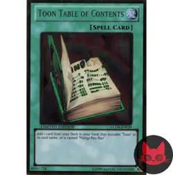 Yugioh Toon Table of Contents GLD4-EN039 Gold Rare Limited Edition LP - Image 1