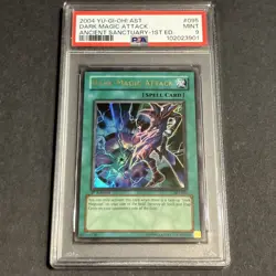 Yu-Gi-Oh! - Ancient Sanctuary Dark Magic Attack 2004 AST-095 1st Edition PSA 9 - Image 1