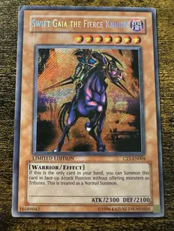 Yu-Gi-Oh Swift Gaia the Fierce Knight Limited MP Edition Secret Rare, CT1-EN004 - Image 1