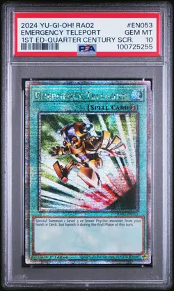 2024 YU-GI-OH! RA02-25TH ANV RARITY COLL II #EN053 EMERGENCY TELEPORT PSA 10 - Image 1