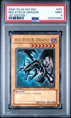 2003 YU-GI-OH! STARTER DECK: JOEY 1ST ED #001 RED-EYES B. DRAGON PSA 9 - Image 1