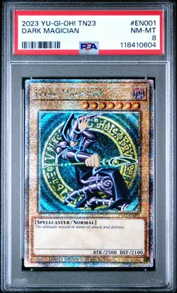 2023 YU-GI-OH! TN23-25TH ANV TIN: DUELING HEROES #EN001 DARK MAGICIAN PSA 8 - Image 1
