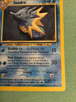 2000 Pokemon TCG Neo Genesis Seadra 1st Edition Uncommon Card 48/111 New - Image 5