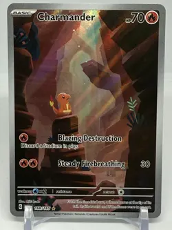 Pokemon TCG Charmander Scarlet Violet-151 Holo Illustration Rare Card 168/165 - Image 1